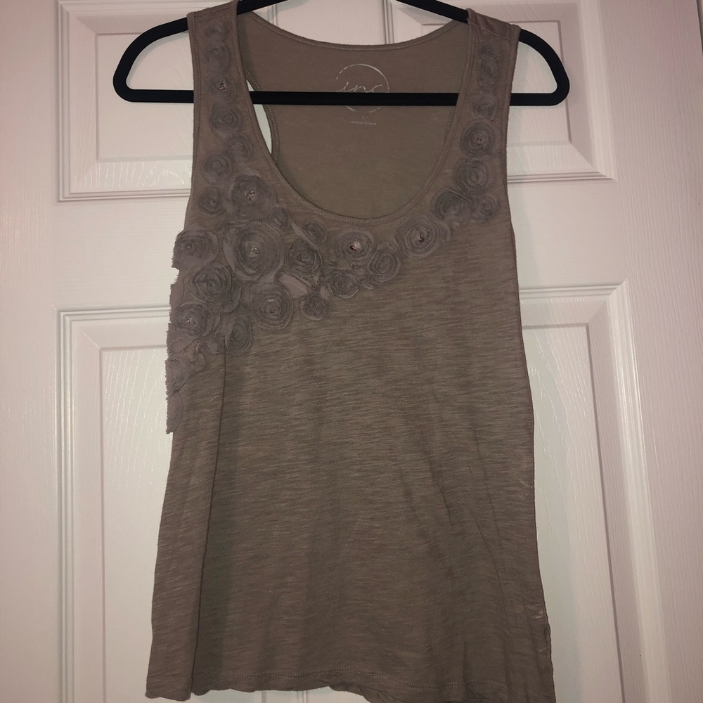 Brown floral tank